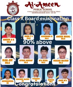 2025-26 Class X Board Result 90% & above